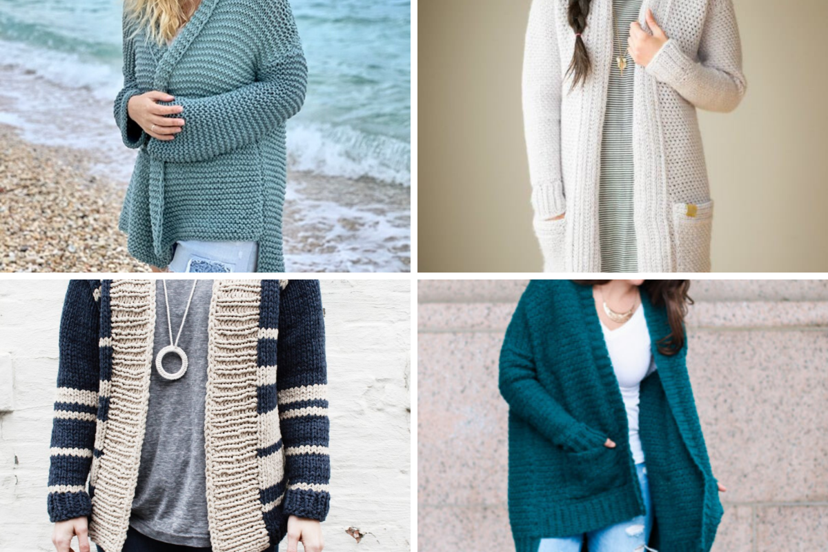 Easy Knit & Crochet Cardigan Patterns