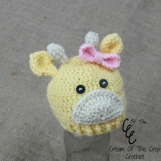 Preemie Newborn Baby Giraffe Hat Crochet Pattern