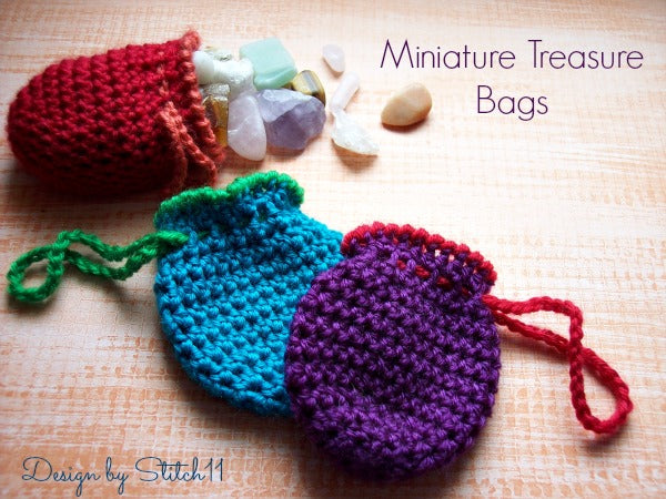 Miniature Treasure Bags Crochet Pattern
