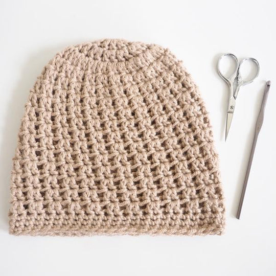 Double V Slouch Beanie Hat Crochet Pattern