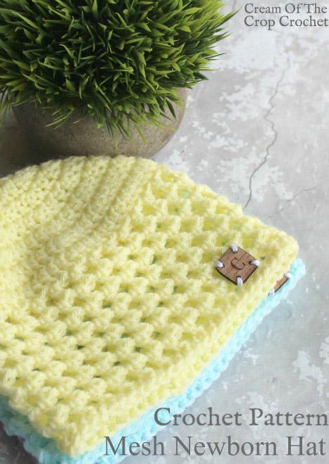 Mesh Newborn Hat Crochet Pattern