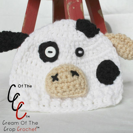 Preemie Newborn Cow Hat Crochet Pattern