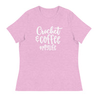 Women's Relaxed T-Shirt - Crochet & Coffee #My Life