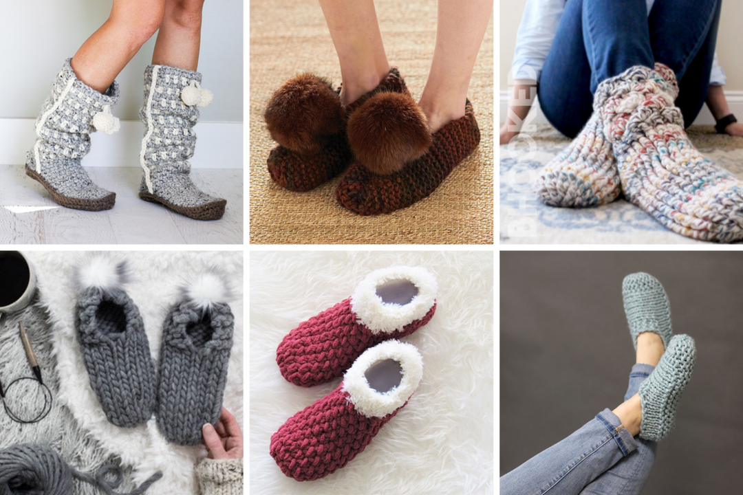Fun & Easy Knit and Crochet Slipper Patterns