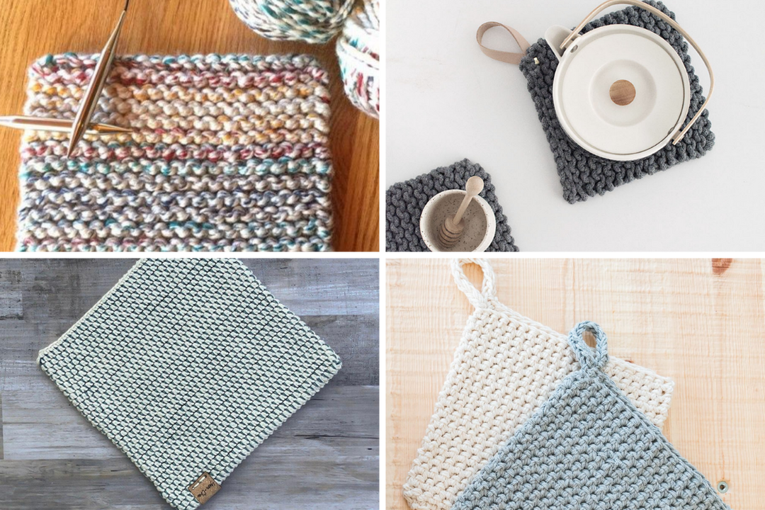Simple Knit & Crochet Potholder Patterns for Beginners