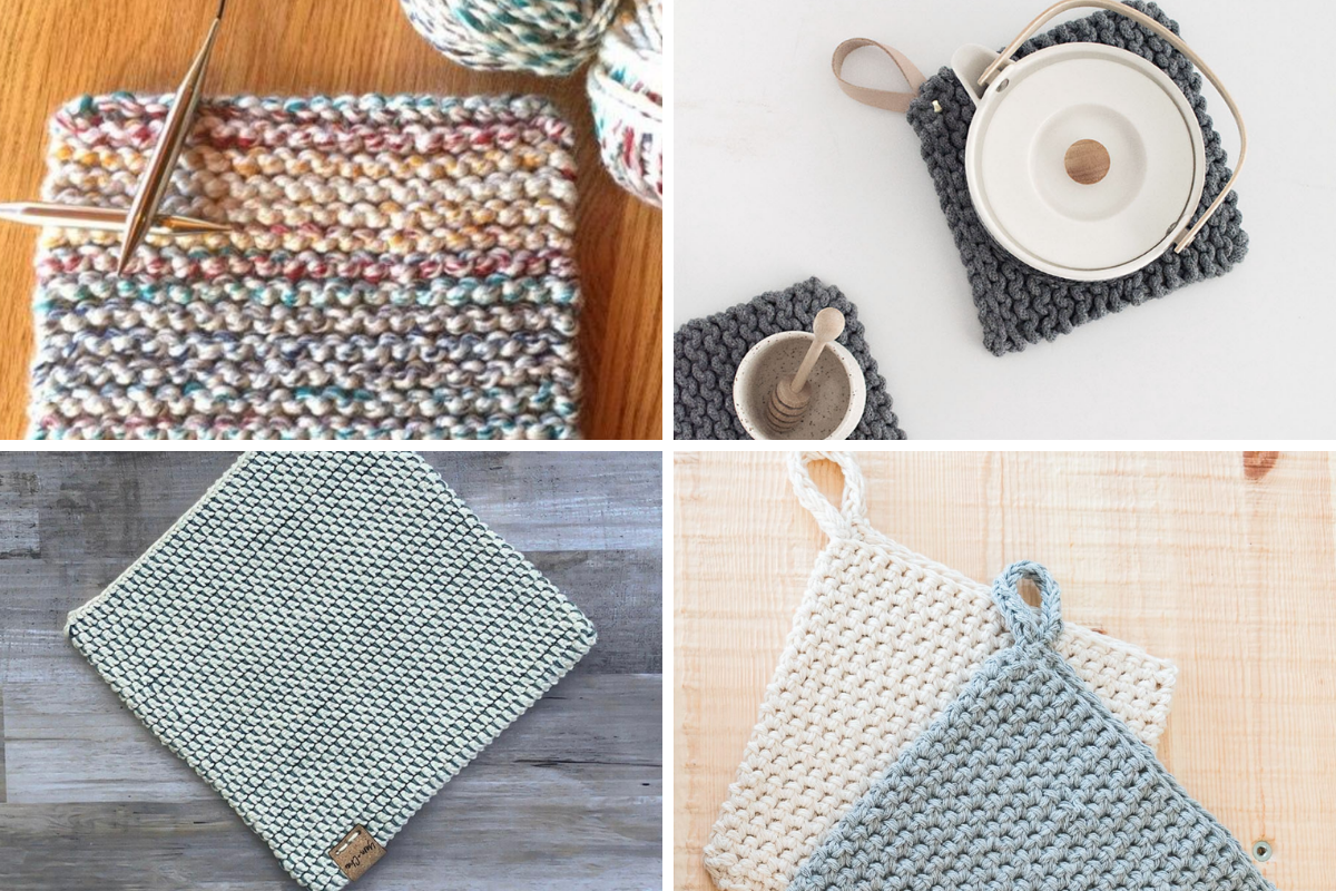 Simple Knit & Crochet Potholder Patterns for Beginners