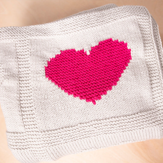 Heart Baby Blanket Knit Class