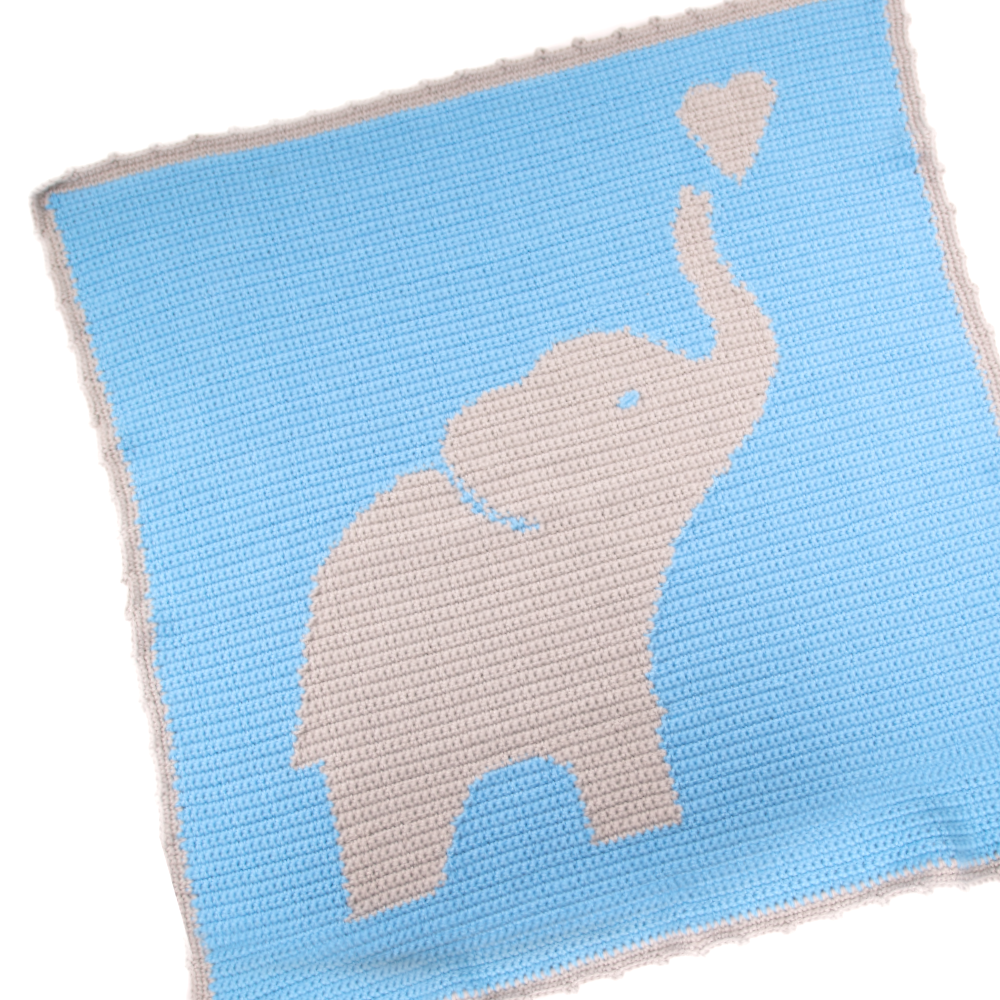 Heart Elephant Graphgan Baby Blanket Crochet Class