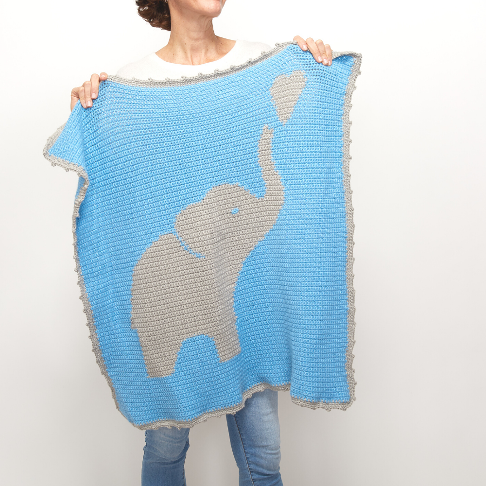 Heart Elephant Graphgan Baby Blanket Crochet Class