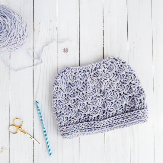 Seashore Messy Bun Hat 2-in-1 Crochet Pattern