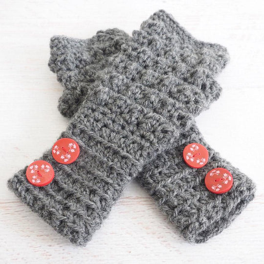 Aligned Cobble Fingerless Gloves Crochet Pattern