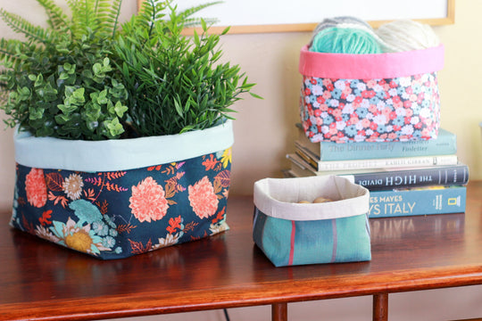 Fold Over Fabric Baskets Sewing Class
