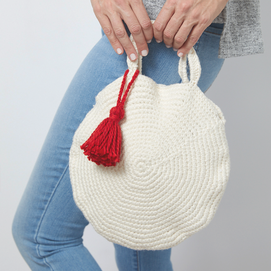 Round Bag with Tassel Crochet Pattern