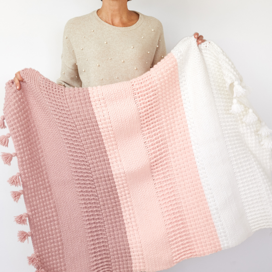 Ombre Textured Blanket Crochet Pattern