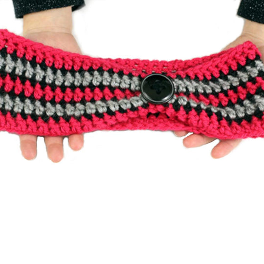 Striped Pinched Headband Crochet Pattern
