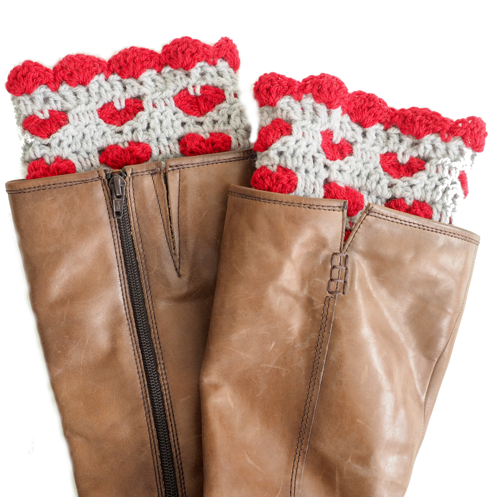 Sweetheart Boot Cuffs Crochet Pattern