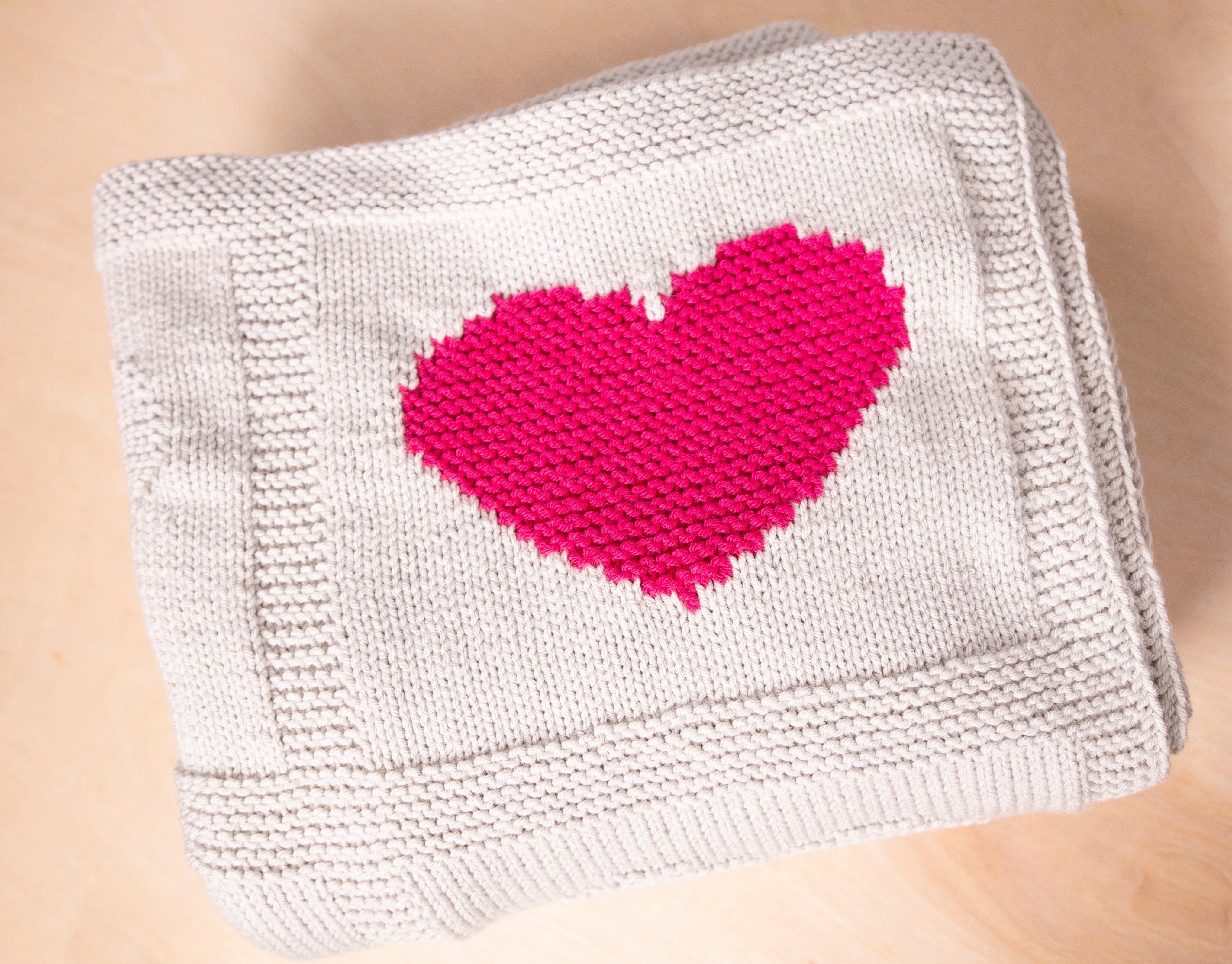 Knit heart discount pattern baby blanket