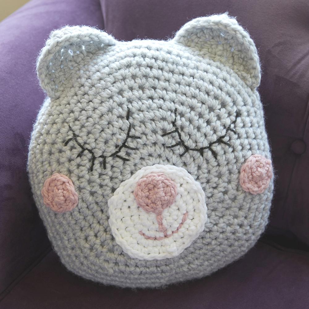 Sleepy Teddy Pillow Crochet Pattern