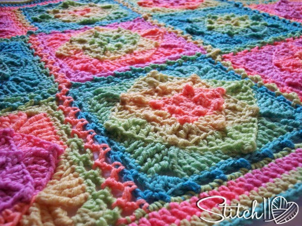 Retro Illusion Baby Blanket Crochet Pattern