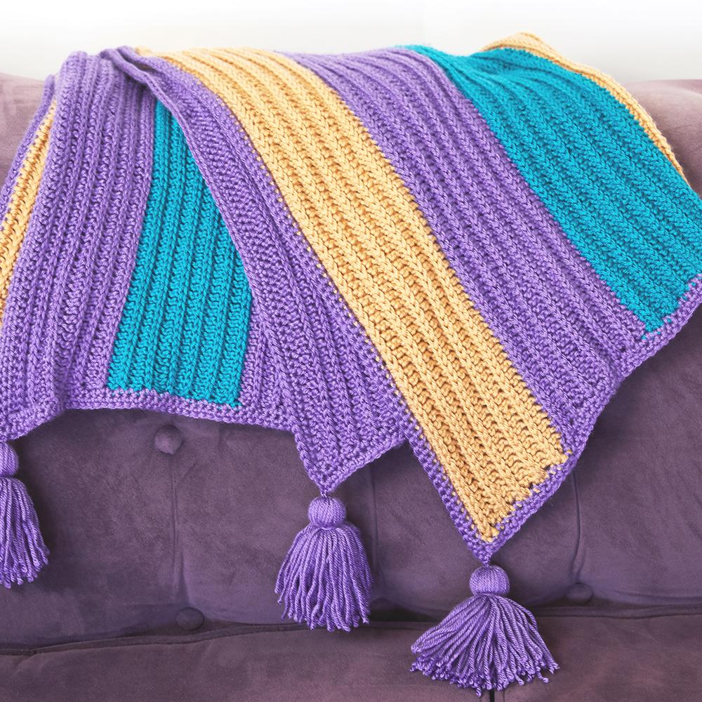 Bright Stripe Blanket Crochet Pattern