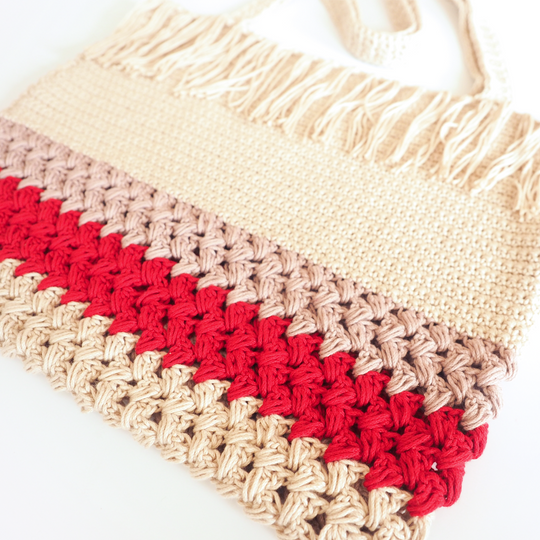 Fringe Shopping Bag Crochet Pattern Downloadable PDF Pattern