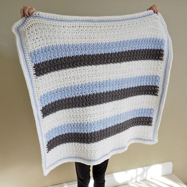 Star Stitch Striped Baby Blanket Crochet Pattern – I Love Stitches