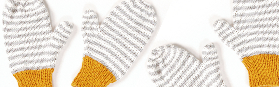 Striped Mittens with Ribbed Cuffs Knit Class