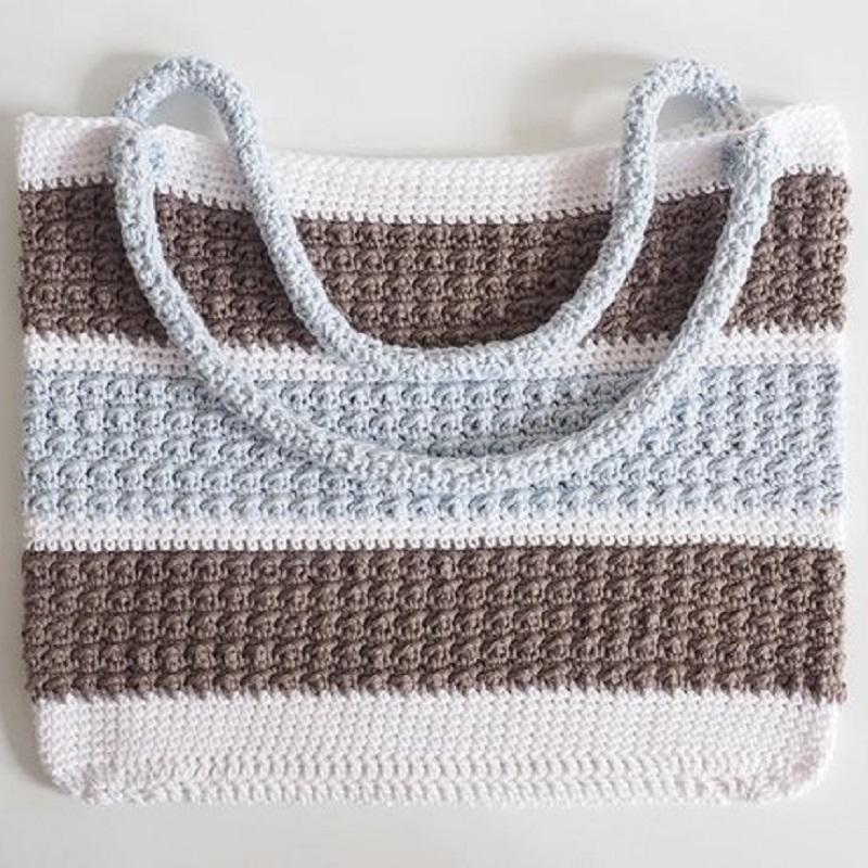 Aligned Cobble Stitch Anytime Tote Crochet Pattern