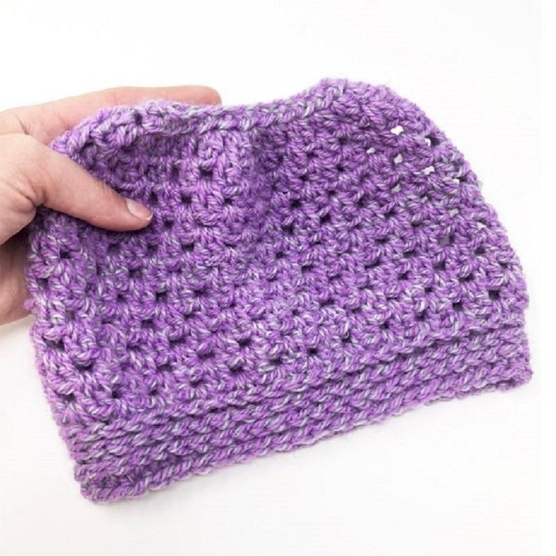 Easy Peasy Messy Bun Hat Crochet Pattern
