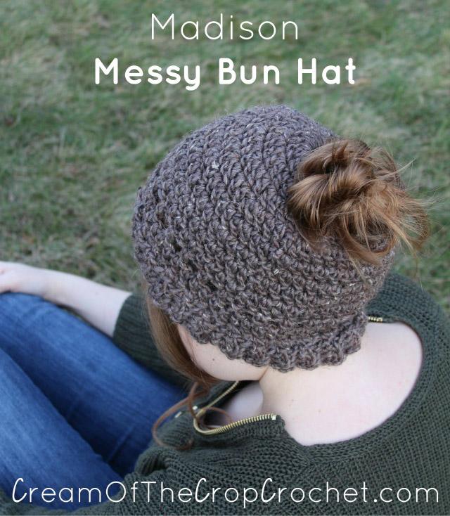 Madison Messy Bun Hat Crochet Pattern