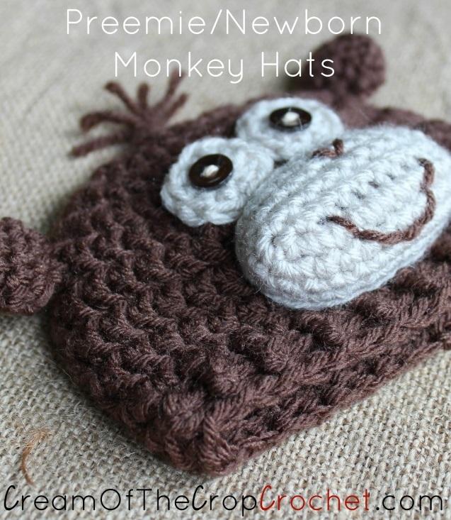 Preemie Newborn Monkey Hat Crochet Pattern