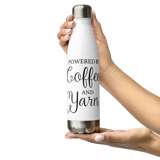 Stainless Steel Water Bottle - Powered By Coffee & Yarn