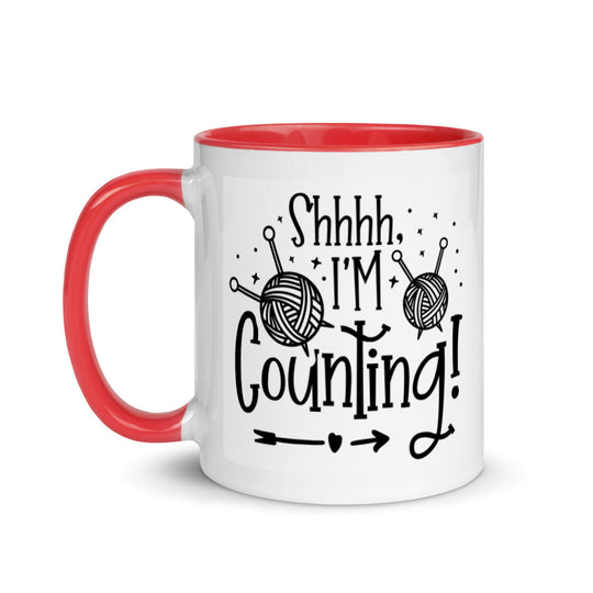 Mug with Color Inside - Shhh, I'm Counting